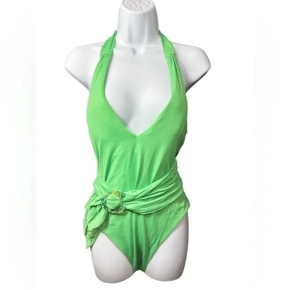 Women’s green one piece swimsuit one piece swimsuit - Picture 4 of 4